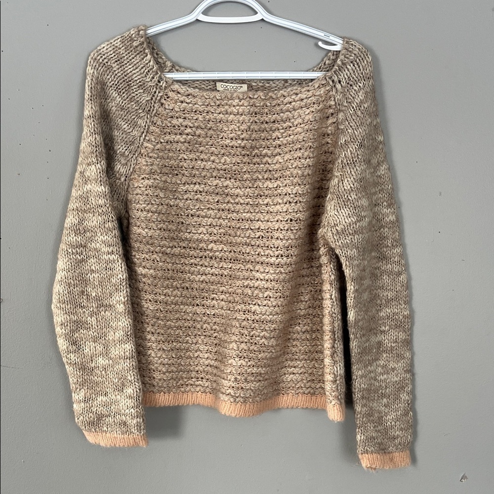 Cocogio Made In Italy Cozy Beige and Pink Sweater